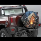 Spare Tire Cover For Rv Suv Trailer Truck Camper funny 15 Inch Raccoons Camping