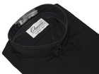 Men   Boy   s Mandarin Collar banded Collar  Black Dress Shirt  Non Pleat
