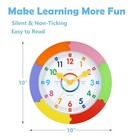 Wall Clock For Kids Learning To Tell Time Silent Teaching Time Clock For Kids 