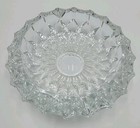 Vtg Round Crystal Cut Glass Diamond Point Cigar Cigarette Ashtray 7  Diameter 