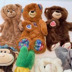 Build-a-bear Workshop Unstuffed Plush Skins Lot Of 7 Bear Monkey Elephant Fruit