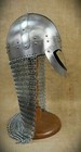 Antique Medieval Viking Helmet Battle Armor 18 Gage Steel Chain Mail Helmet