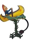 Kinetic Pendulum Native American Indian Chief Rowing Canoe Metal Folk Art A m 
