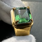 Solid 14k Yellow Gold With Emerald Gemstone Handmade Ring For Men s Gift For Him