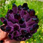 Natural Violet Ghost Phantom Quartz Cluster Mineral Specimen Healing Stone Decor