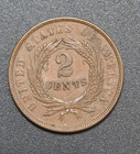 1864 Two Cent Piece Large Motto    Au  G006