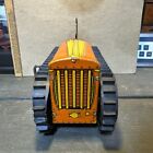 Marx Tin Windup Farm Tractor With Farmer - Orange   Yellow - Works 1940   s Rare