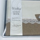 Cr Gibson Wedding Guest Book Space For 1000 Entries Ivory Burlap Pearls Lace Nib
