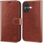  Compatible With Iphone 16 Wallet Case  Pu Leather Flip Folio Case Dark Brown
