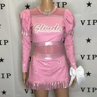Cheerleading Uniform Glinda Adult Med Bubble Gum Pink
