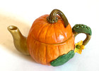 Vintage Khien Miniature Ceramic Pumpkin Teapot With Lid  Excellent Condition 