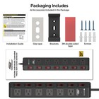 Crst Power Strip 6 Outlets Heavy Duty 6 Ft Cord 1200j Surge Protector 15 Amp