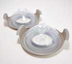 Henning Lee Microwave Plate Caddies With Vented Lids  set Of 2  