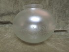 Vintage Thin Blown Satin Art Glass Globe Light Shade Stencil Floral Motif