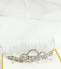 Lady Girl Bride Princess Diamond Crystals Tiara Wedding Veil Crown Hair Comb