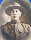 Antique Wwi Us Army Soldier Oval Portrait Large Framed Vintage Military Photo