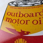 Vintage Shell Gasoline Sign - Outboard Motor Oil Can Gas Pump Porcelain Sign