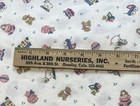 Vintage Cranston Vip Nursery Toys Teddy Bears White Cotton Fabric Bt Half Y  9