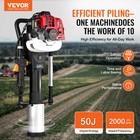 Vevor 52cc Gas Powered T Post Driver 2 Stroke Fence Piling Pounder W  3 Head