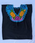 Authentic Hand Embroidered Mexican Blouse Medium Flowers Size Medium 