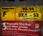 3 Pack Shop-vac Type F Disposable Filter Bags 10-14gal 90662   gg5 