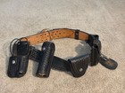 Vintage Police Duty Belt Basketweave Leather Service Belt W accessories