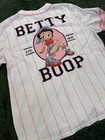 Betty Boop Baseball Jersey Shirt 3x White Pink Pinstripe Button Up Womens Mens