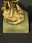 Figural Semi- Nude Sculpture   Gilded Bronze Signed J Garnier