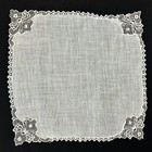 Linen Heirloom Lace Wedding Handkerchief Bride Cottage Core Dainty Feminine
