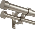Brushed Nickel Double Curtain Rods 72 To 144 Inches 6-12 Feet 1-inches Front    