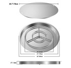 31    Round Stainless Steel Drop-in Fire Pit Pan Burner Kit W  Cover