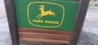 John Deere Wood Square Outdoor Planter Box Brown green yellow W  Logo