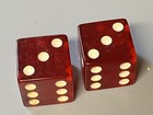 Vintage Large Bakelite Translucent Cherry Red Dice 1 1 4  - Set Of 2