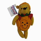 Disney Pumpkin Winnie The Pooh Beanie Bean Bag Plush Retired All Tags Near Mint