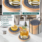 Wood Coasters For Drinks Set Of 8   Absorbent Coaster  Drinks Coasters For Coffe