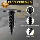 Wood Screws 1 2 Inch 160 Pcs  Premium Phillips Truss Head Black Wood