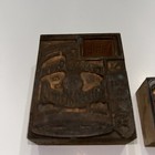 3 Antique Letterpress Copper wood Print Blocks Beer Budweiser Blue Ribbon