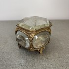 Antique French Casket Jewelry Box Ormolu From France Etched Flowers Footed