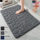 Memory Foam Bath Mat Cobblestone Bathroom Rugs Super Water Absorbent 16   X 24  
