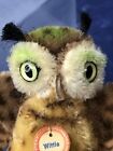 4    Tall Vintage Mohair Steiff 1960   s Wittie Owl Mohair Germany Cheat Tag  si