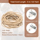 3 Mm X 5 5 Yard Leather Cord  Leather Strip For Crafts Shoe Lace  Beige