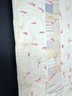 Antique Victorian Quilt Comforter Tied Heavy Cotton Stripes Patchwork White