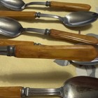 Vintage Set Of 6 Bakelite Handled Spoons Butterscotch