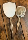 Vintage Gold Plated Floral Motif Brush And Mirror Vanity Set