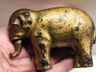 Unusual Antique Cast Iron Elephant Still Bank With Articulated Trunk