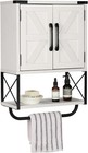 Farmhouse Rustic Medicine Cabinet With Two Barn Door wood Wall Mounted Storag   