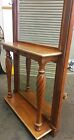Hall Tree  Classical Solid Wood  Full Mirror  Brass Hooks  Shelf  Drawer 
