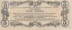 Currency Japan Philippines Emergency 1943 Wwii  Note 05 Pesos Circulated Worn