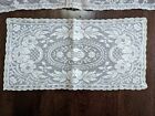 2 Diff Vtg Ivory Sm Rectangular Doilies  Tambour Net Lace   Chemical Lace Insert
