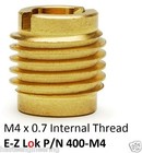 E-z Lok P n 400-m4  M4 Threaded Brass Insert For Wood   10 Pieces  
